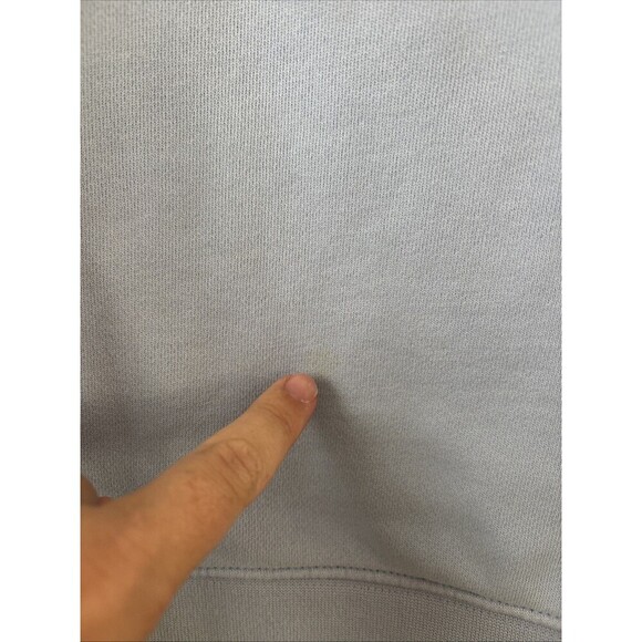 Adidas Women’s Blue Cropped Hoodie Sweatshirt Size Large Pullover O3 - Picture 6 of 7